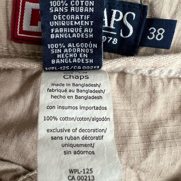 CHAPS Mens Cargo Shorts Size 38 Khaki Beige | Multi-Pocket Outdoor Hiking Casual - Picture 4 of 11